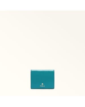 Furla Camelia Compact Wallet Amatore Textured Leather - Blue