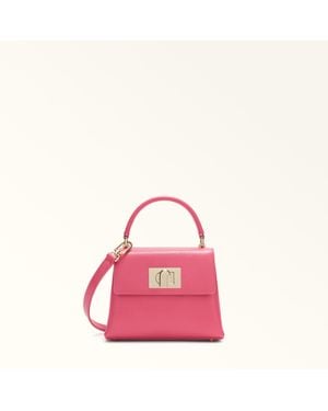 Furla 1927 Top Handle Mini Velvet Textured Leather - Pink