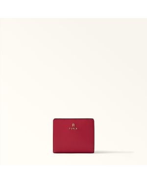 Furla Camelia Compact Wallet Ruby Textured Leather