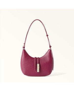 Furla Goccia Shoulder Bag Rododendro Night Calf Leather + Sidney Calf Leather - Purple