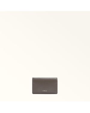 Furla Project Card Case Moka Milos Textured Calf Leather + Lush Calf Leather - Grey