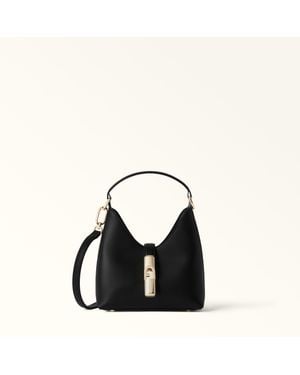 Furla Iride Mini Bag Nero Textured Leather - Black