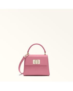 Furla 1927 Top Handle Mini Blush Textured Leather - Pink