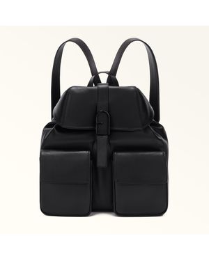 Furla Flow Zaino Pelle Di Vitello Claris Lux Donna - Nero