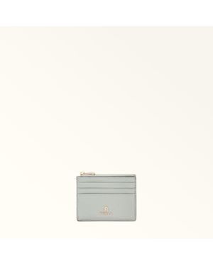Furla Camelia Card Case Colour Cristallo D Textured Leather - Grey
