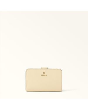 Furla Camelia Compact Wallet Cremino Textured Leather - Natural