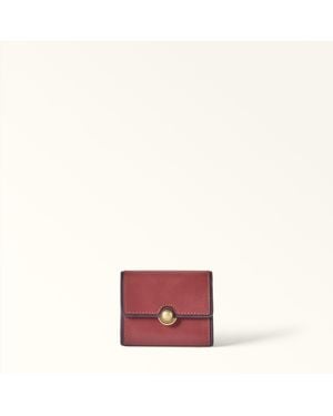 Furla Sfera Compact Wallet Apple Bicolour Sidney Calf Leather - Red