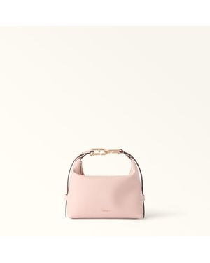 Furla Tonie Borsa A Spalla Xl Anemone Pelle Morbida Testurizzata Ares Donna - Rosa