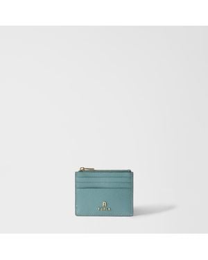 Furla Camelia Card Case Cloud Textured Leather - Blue