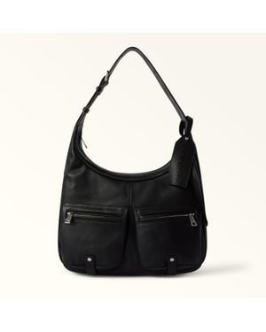 Furla Lynette Shoulder Bag Nero Atelier Smooth Calf Leather - Black