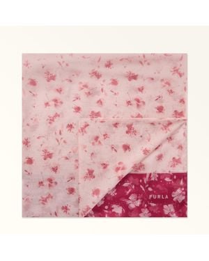 Furla Primavera Stole 70X200 Toni Cloudy Silk Chiffon With Floral Dots Print - Pink