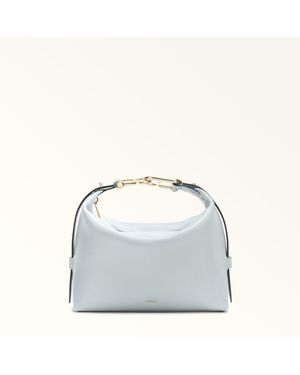 Furla Tonie Schultertasche Artemisia Weiches Strukturiertes Ares Leder Damen - Grau