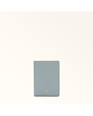 Furla Camelia Passport Holder S Nuvola Textured Leather - Grey
