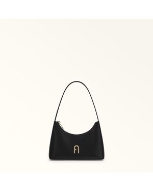 Furla Diamante Borsa A Spalla Pelle Di Vitello Morbida Donna - Nero