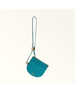 Furla Laura Card Case Amatore Textured Leather - Blue
