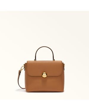 Furla Moonlight Top Handle Brandy Night Calf Leather - Brown