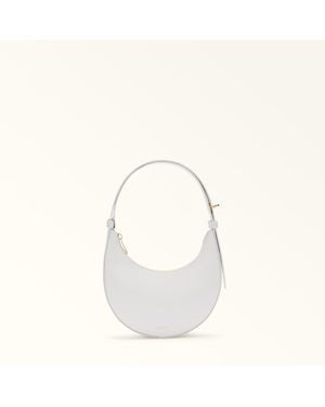 Furla Delizia Mini Sac Talco H Cuir De Veau Souple Femme - Blanc