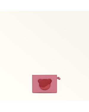 Furla Allegra Card Case Blush Sidney Calf Leather - Pink