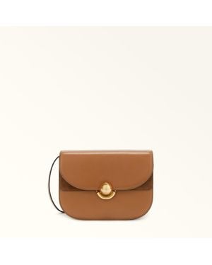 Furla Sfera Umhängetasche Brandy Weiches Kalbsleder + Wildleder Damen - Braun