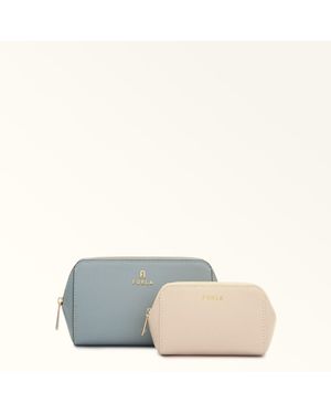 Furla Camelia Beauty Case Nuvola Pelle Stampata Donna - Grigio