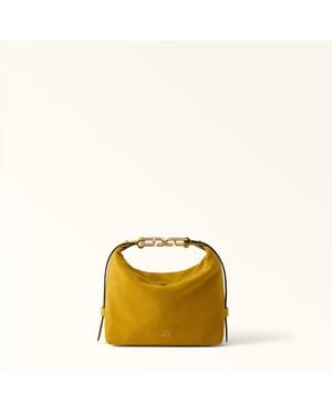 Furla Tonie Borsa A Spalla Xl Toni Senape Camoscio Donna - Giallo