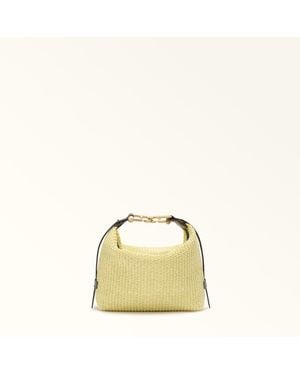 Furla Tonie Shoulder Bag Toni Freesia Tuscany Woven - Metallic
