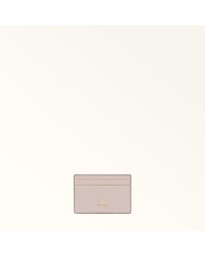 Furla Camelia Card Case Corolla Textured Leather - Natural