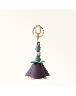 Furla Allegra Keyring Toni Winter Bloom Colourblock Sydney Calf Leather - Blue