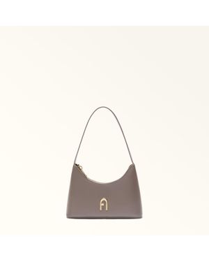 Furla Diamante Shoulder Bag Mini Urban Soft Calf Leather - Natural