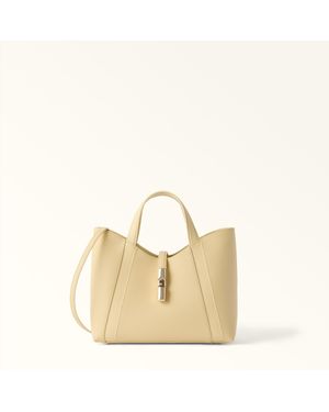 Furla Goccia Tote Morning Night Calf Leather + Sidney Calf Leather - Natural