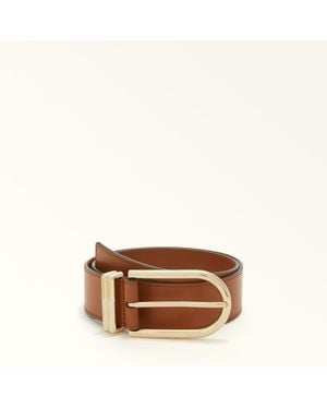 Furla Camelia Fixed Belt Cognac H Soft Calf Leather - Brown