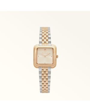 Furla Diamante Orologio Con Cassa Quadrata Rosa Metallo Donna - Metallizzato