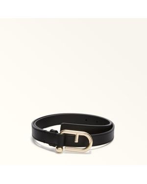 Furla Nuvola Fixed Belt Nero Claris Lux Calf Leather - Black