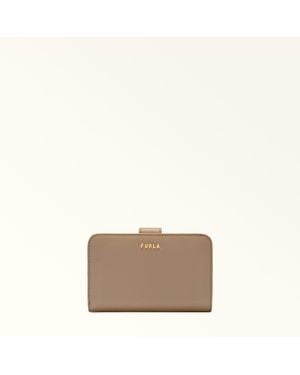Furla Classic Portafoglio Compatto Taupe Pelle Di Vitello Andromeda Donna - Grigio