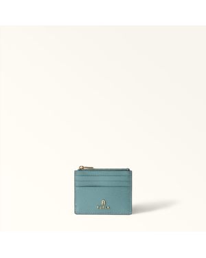 Furla Camelia Porta Carte Di Credito Cloud Pelle Stampata Donna - Blu