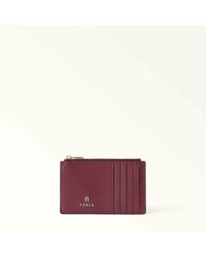 Furla Camelia Card Case Apple Textured Leather - Purple