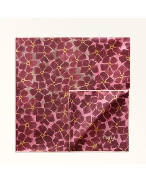 Furla Tortona Schal Toni Rubino Seidentwill Mit Tile Flower-Print Damen - Rot