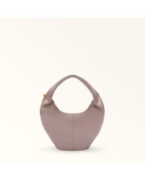 Furla Ring Borsa A Spalla Mauve Pelle Di Vitello Verona Donna - Grigio