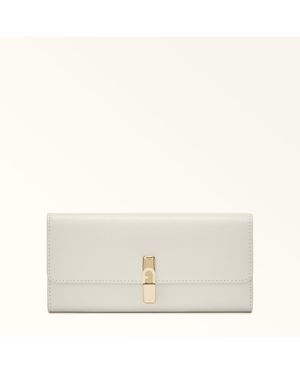 Furla Iride Continental Wallet Panna Textured Leather - White