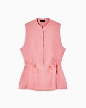 Giorgio Armani Hemp Top With Drawstring - Pink