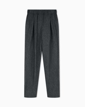 Giorgio Armani Regular Fit Pull-On Pants - Gray