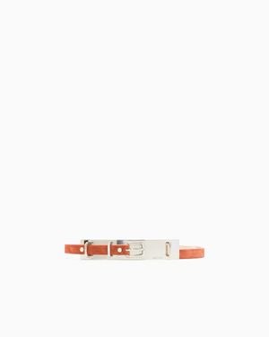 Giorgio Armani Suede Belt - White