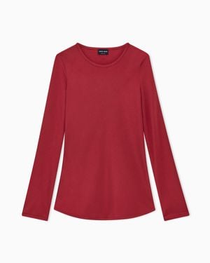 Giorgio Armani Slim-Fit Bias-Cut Blouse - Red