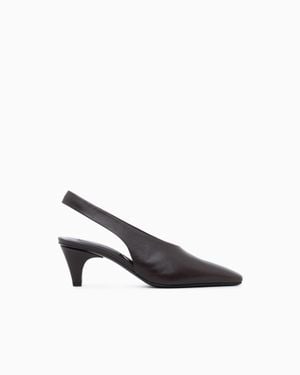 Giorgio Armani Decollete Shoe Leather Lining And Leather Sole - White