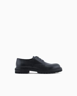 Giorgio Armani Nappa Calfskin Derby Shoes - White