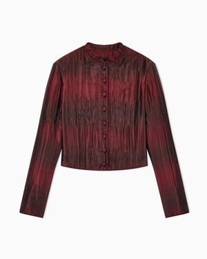 Giorgio Armani Quilted Jacket With Mandarin Collar And Covered Buttons