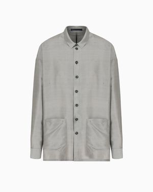 Giorgio Armani Silk Shirt Jacket - Gray