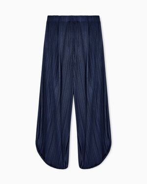 Giorgio Armani Pleated Jersey Pants - Blue