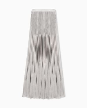 Giorgio Armani Pleated Viscose Oversized Skirt - White