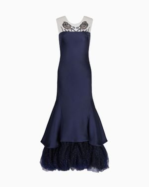 Giorgio Armani Long Bustier Dress - Blue
